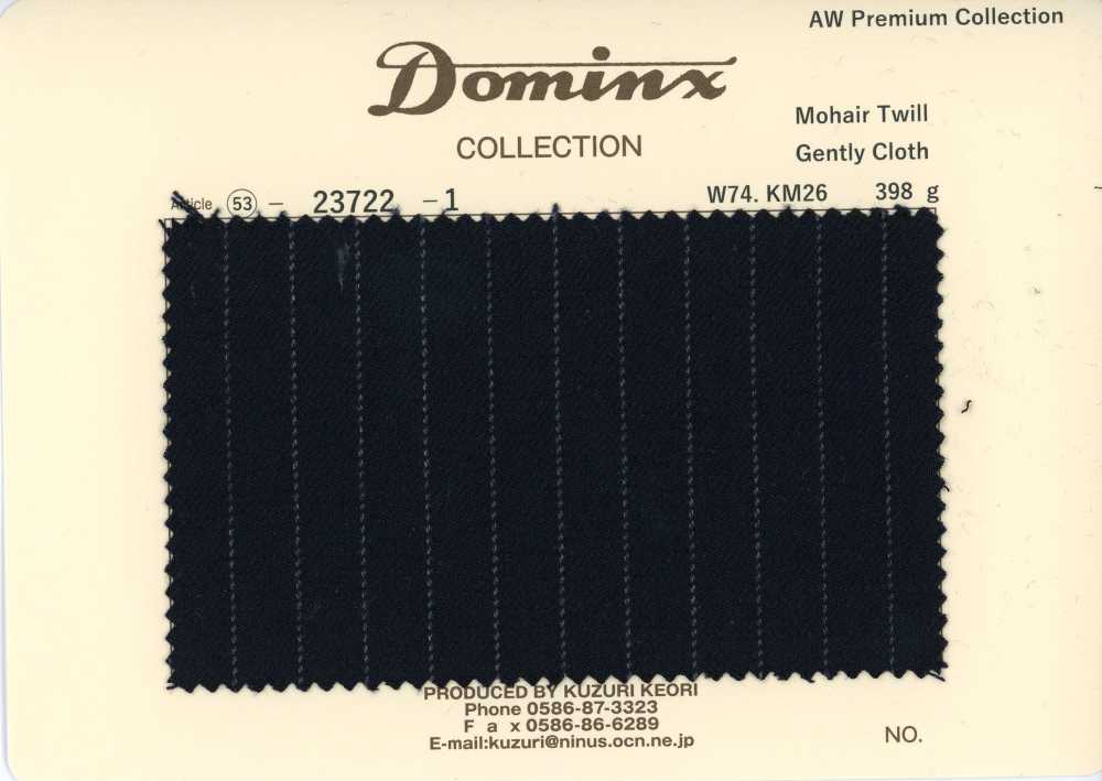 23722-1 Tissu sergé mohair classique doux DOMINX Collection Premium Noir[Textile] Tissu En Laine Kuzuri (DOMINX)