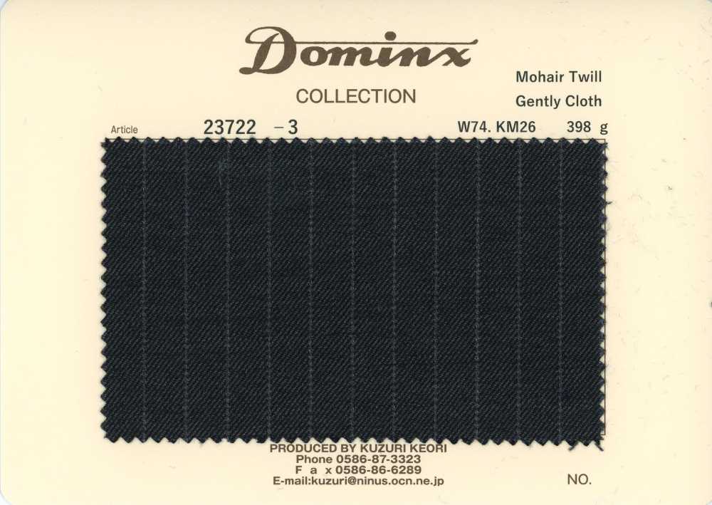 23722-3 Tissu Sergé Mohair Standard Gently, Collection Premium DOMINX, Gris Foncé[Textile] Tissu En Laine Kuzuri (DOMINX)