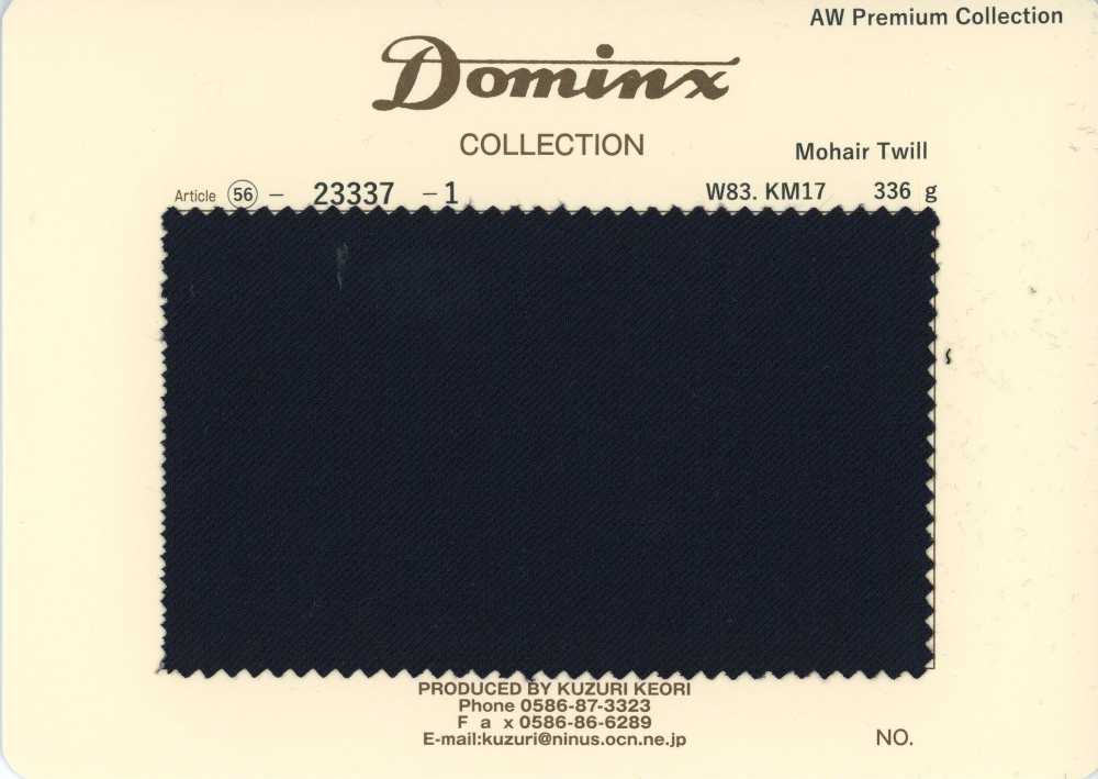 23337-1 Sergé mohair standard DOMINX (Dominx) Collection Premium Noir[Textile] Tissu En Laine Kuzuri (DOMINX)