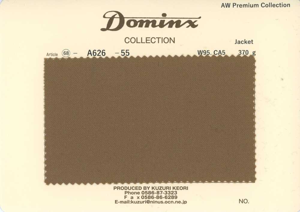 A626-55 Veste classique 100 % laine DOMINX (Dominx) Collection Premium marron[Textile] Tissu En Laine Kuzuri (DOMINX)