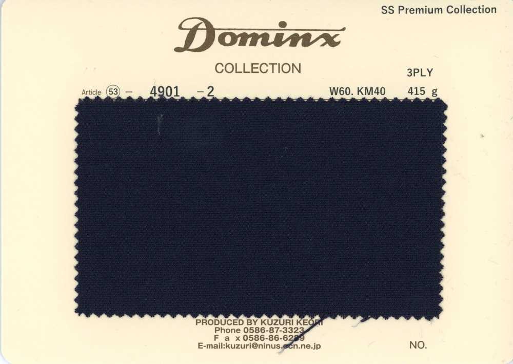 4901-2 Collection Premium DOMINX En Mohair De Chevreau Standard 3 Plis, Bleu Marine[Textile] Tissu En Laine Kuzuri (DOMINX)