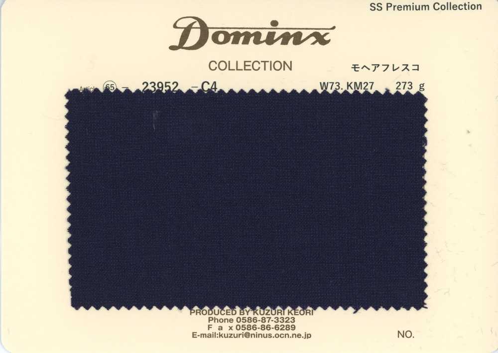 23952-C4 Classique Mohair Fresco Mohair de chevreau DOMINX (Dominks) Collection Premium Bleu marine[Textile] Tissu En Laine Kuzuri (DOMINX)