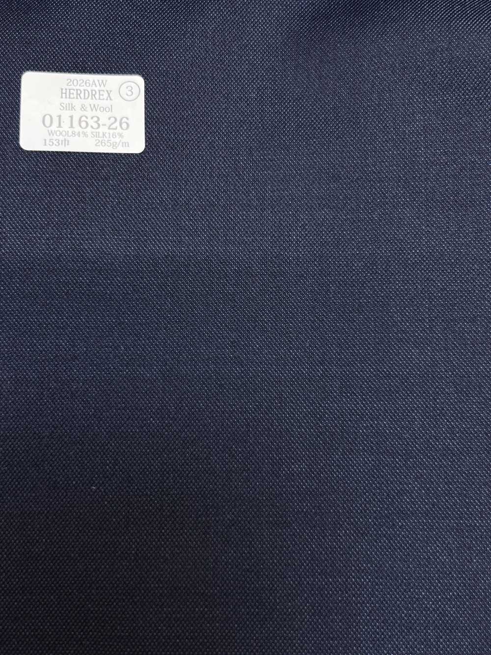 01163-26 26AW HERDREX [Soie & laine] Soie & laine uni bleu marine[Textile] Kunishima Co., Ltd.
