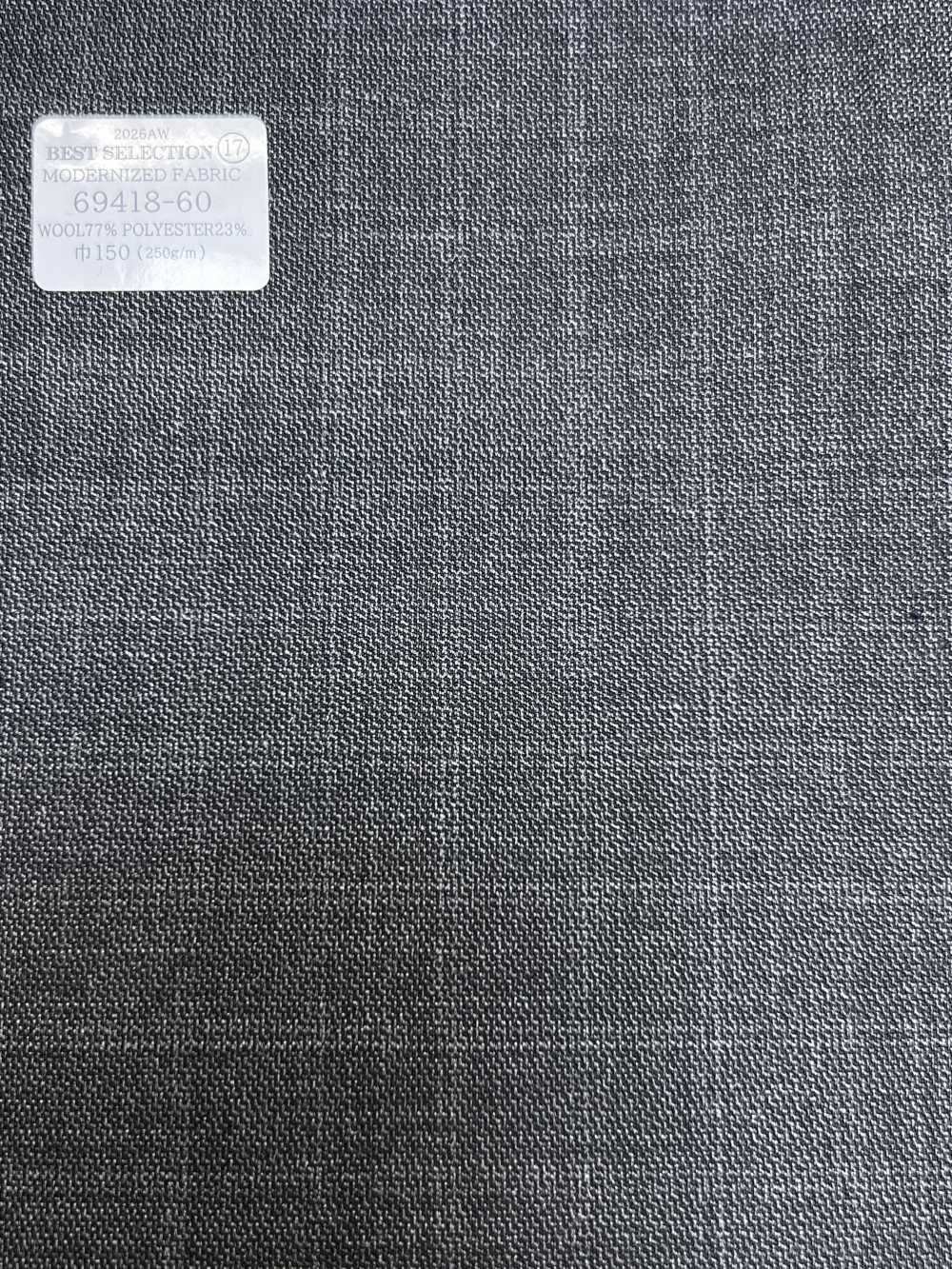 69418-60 26AW BESTSELECTION [TISSU MODERNISÉ] Tissu modernisé à carreaux gris moyen[Textile] Kunishima Co., Ltd.
