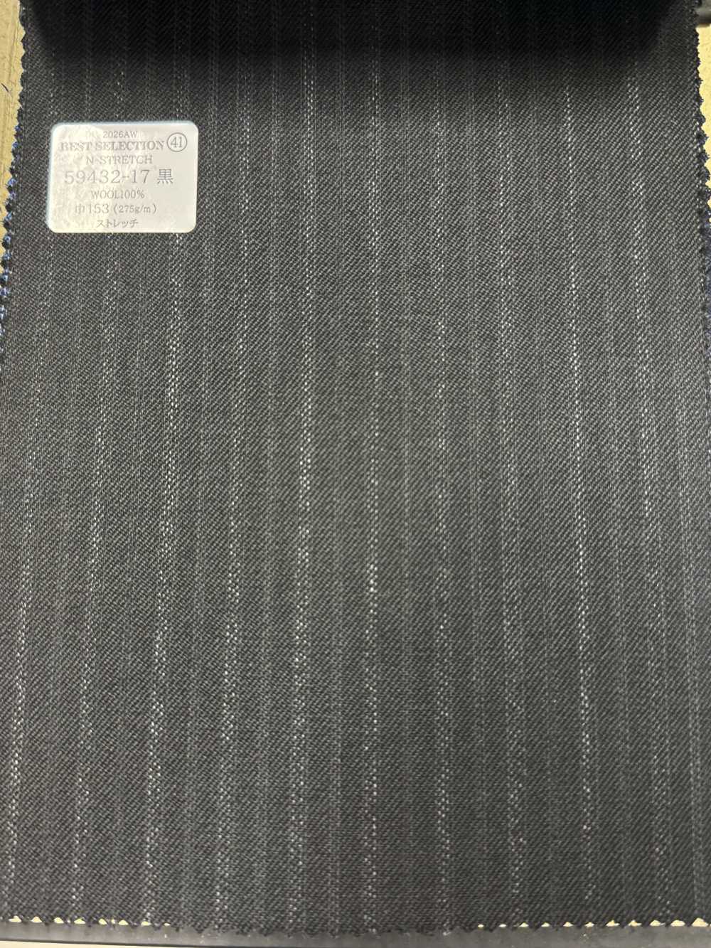 59432-17 26AW SÉLECTION DES MEILLEURS [N-STRETCH] N-Stretch à Rayures Noires[Textile] Kunishima Co., Ltd.