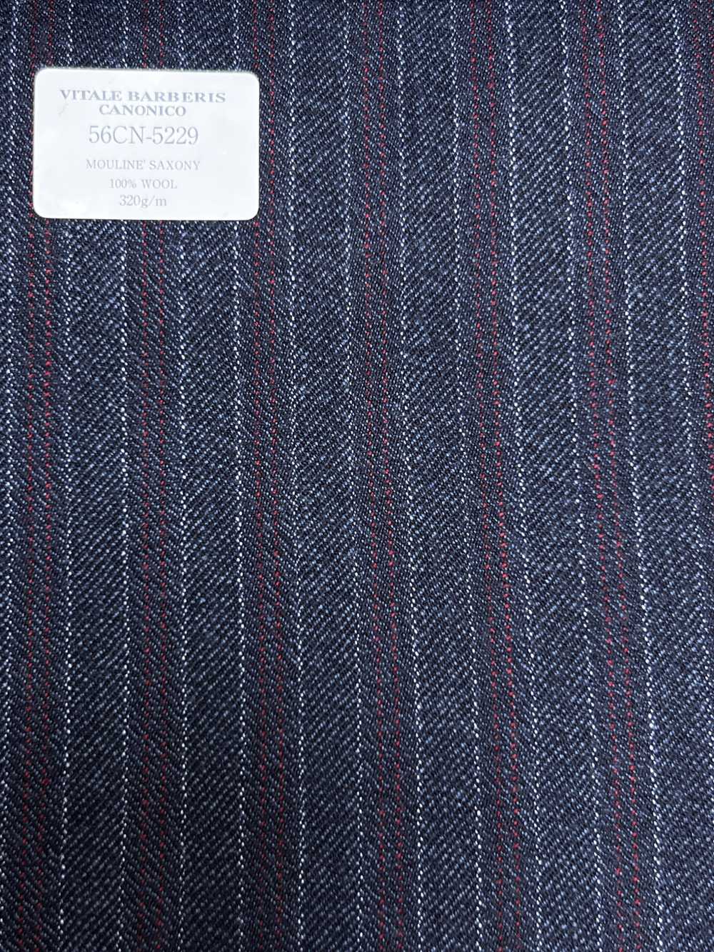 56CN5229 CANONICO 21 MOULINE SAXONY Rayure bleu marine/rouge[Textile] CANONIQUE