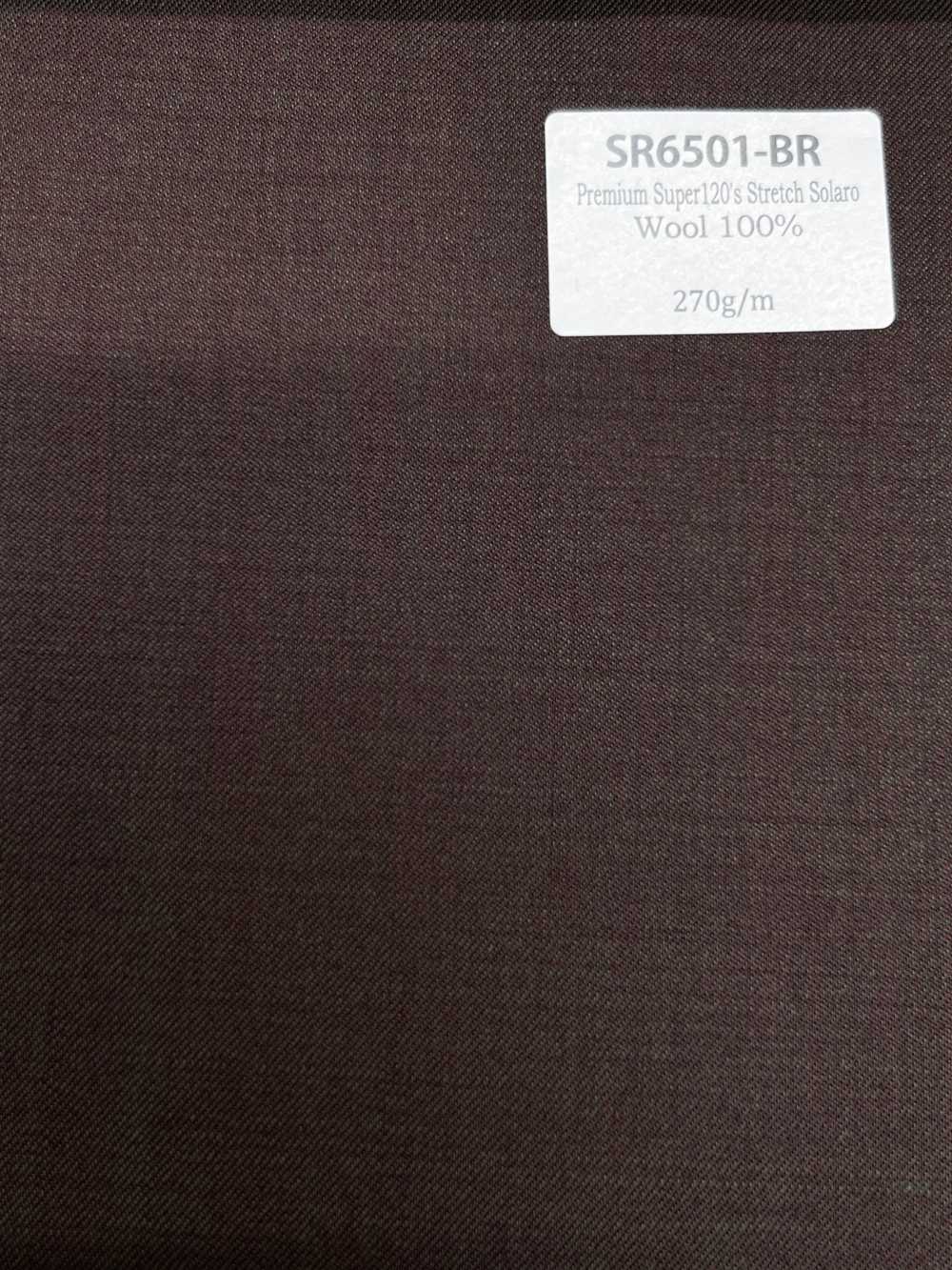 SR6501-BR Standard japonais haut de gamme Super120's stretch Solaro brun à fil unique sans motif irisé[Textile] HOSOI SYOJI