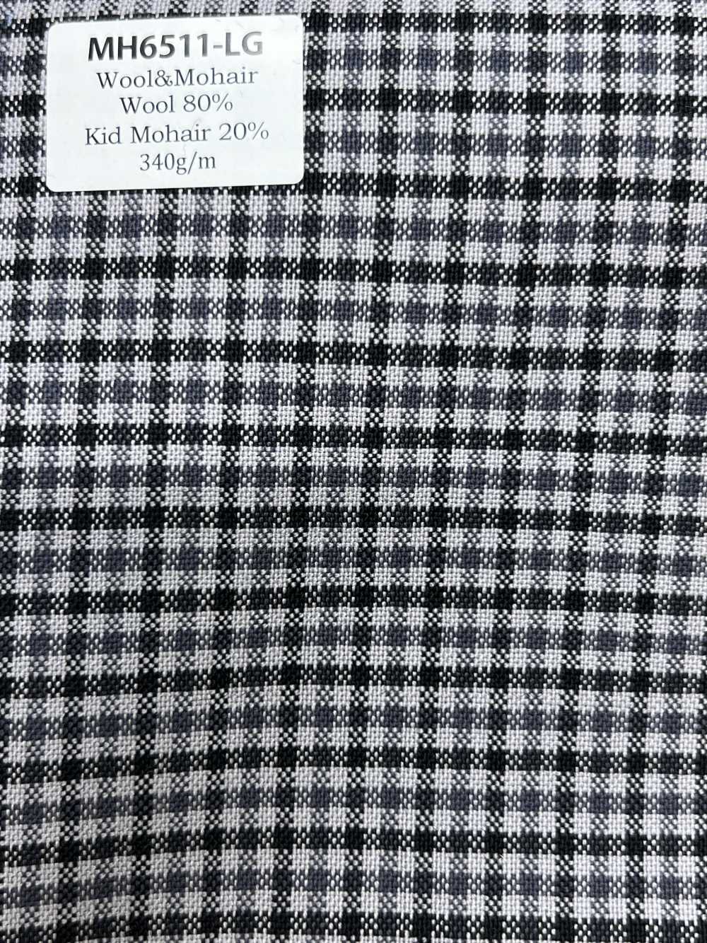 MH6511-LG Standard Fabriqué au Japon Laine Mohair peignée (style tonic) à carreaux gris clair[Textile] HOSOI SYOJI