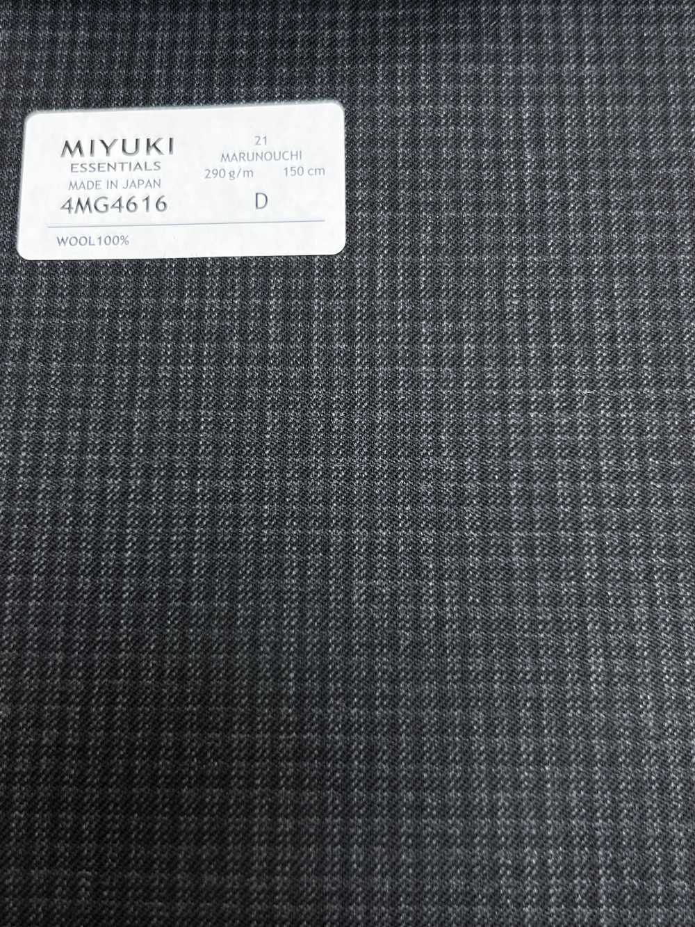 4MG4616 26AW MARUNOUCHI Sergé à carreaux gris charbon[Textile] Filatures De Laine Miyuki