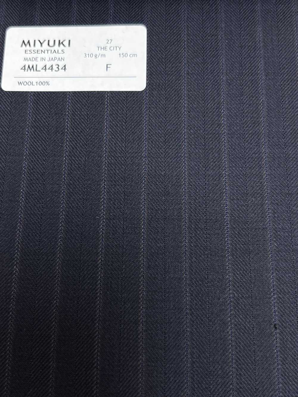 4ML4434 26AW THE CITY Sergé rayé marine[Textile] Filatures De Laine Miyuki