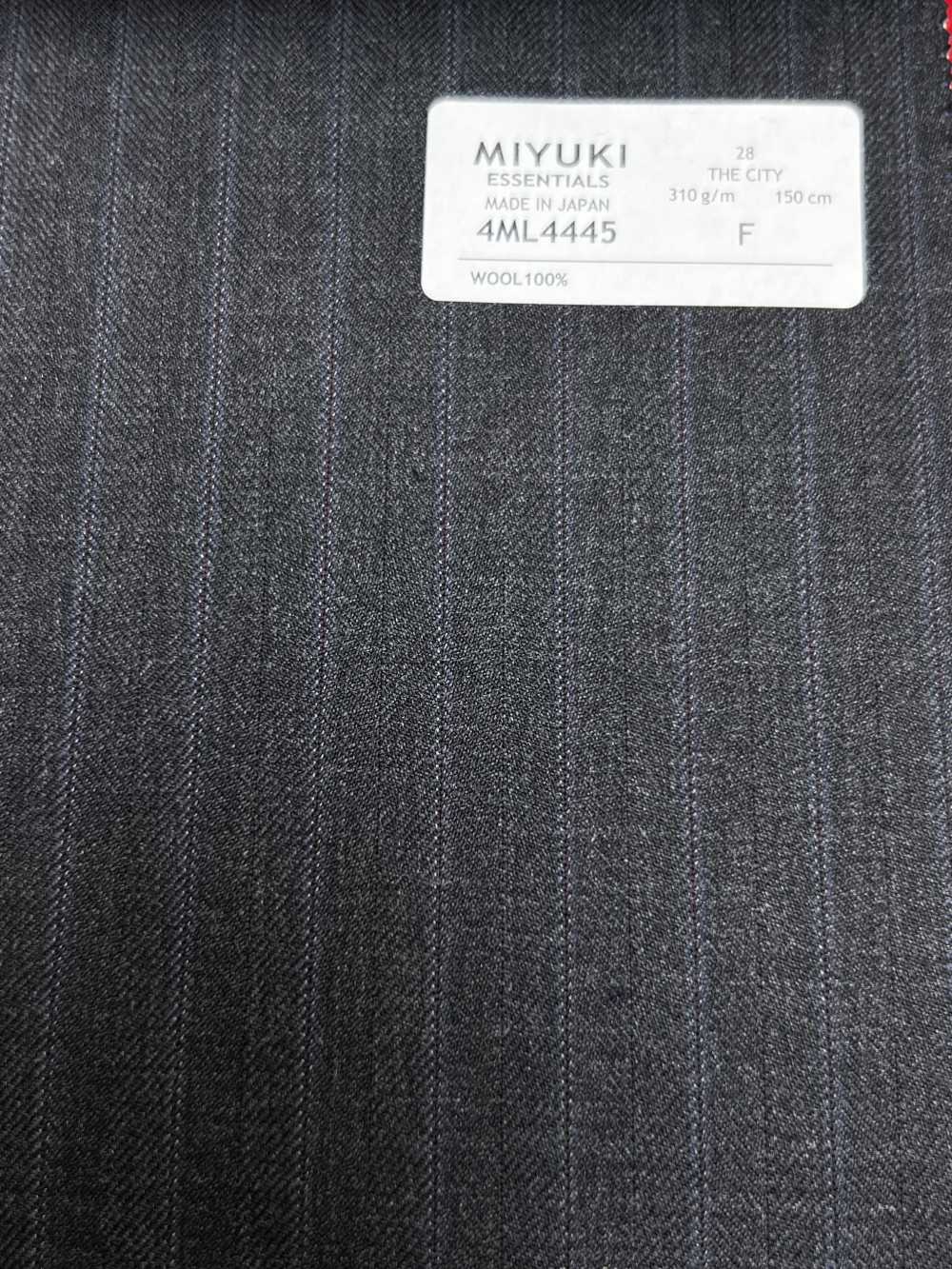 4ML4445 26AW THE CITY Sergé rayé gris charbon et gris ciel[Textile] Filatures De Laine Miyuki