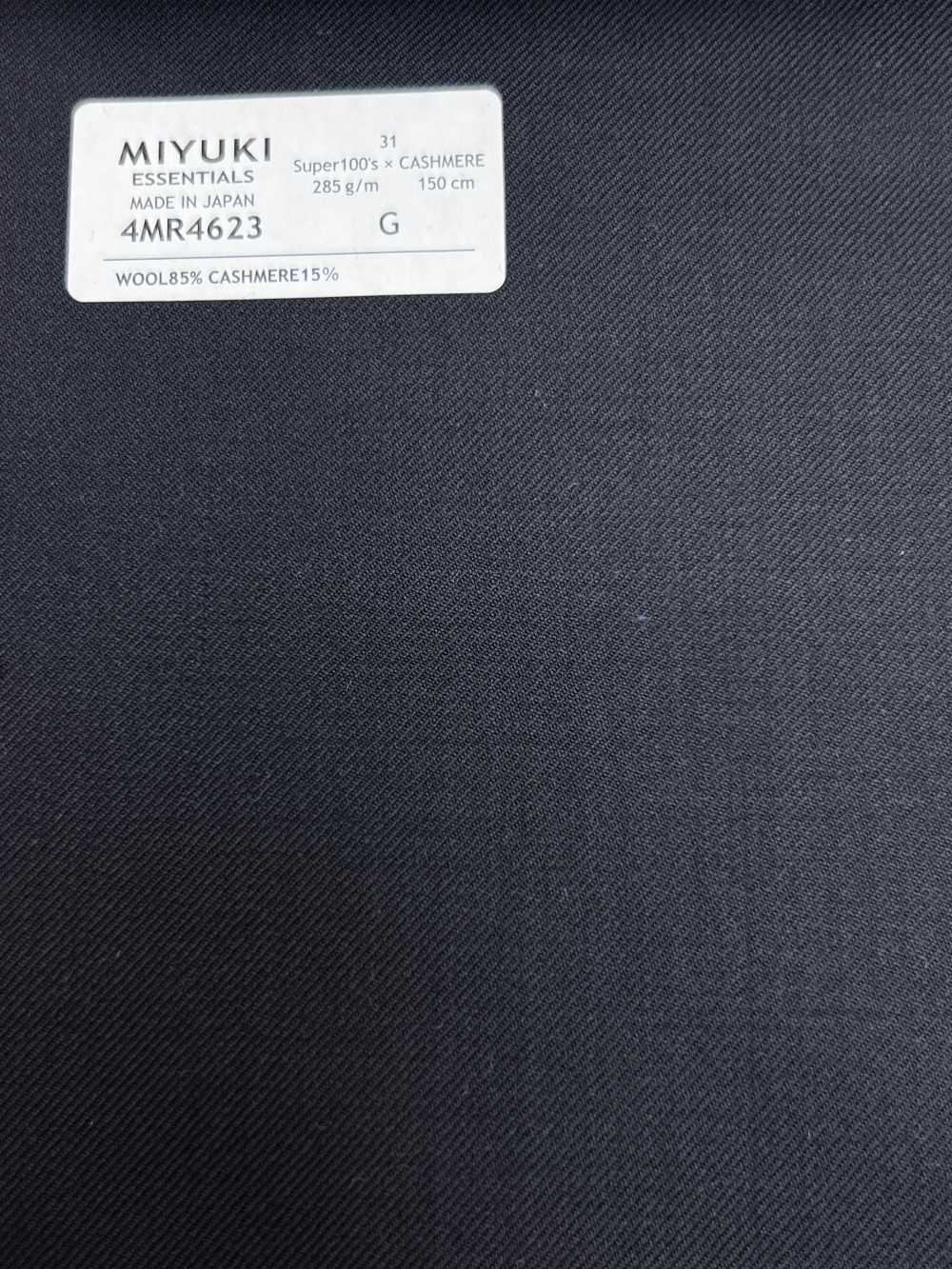 4MR4623 26AW Super100's × Cachemire bleu marine uni[Textile] Filatures De Laine Miyuki