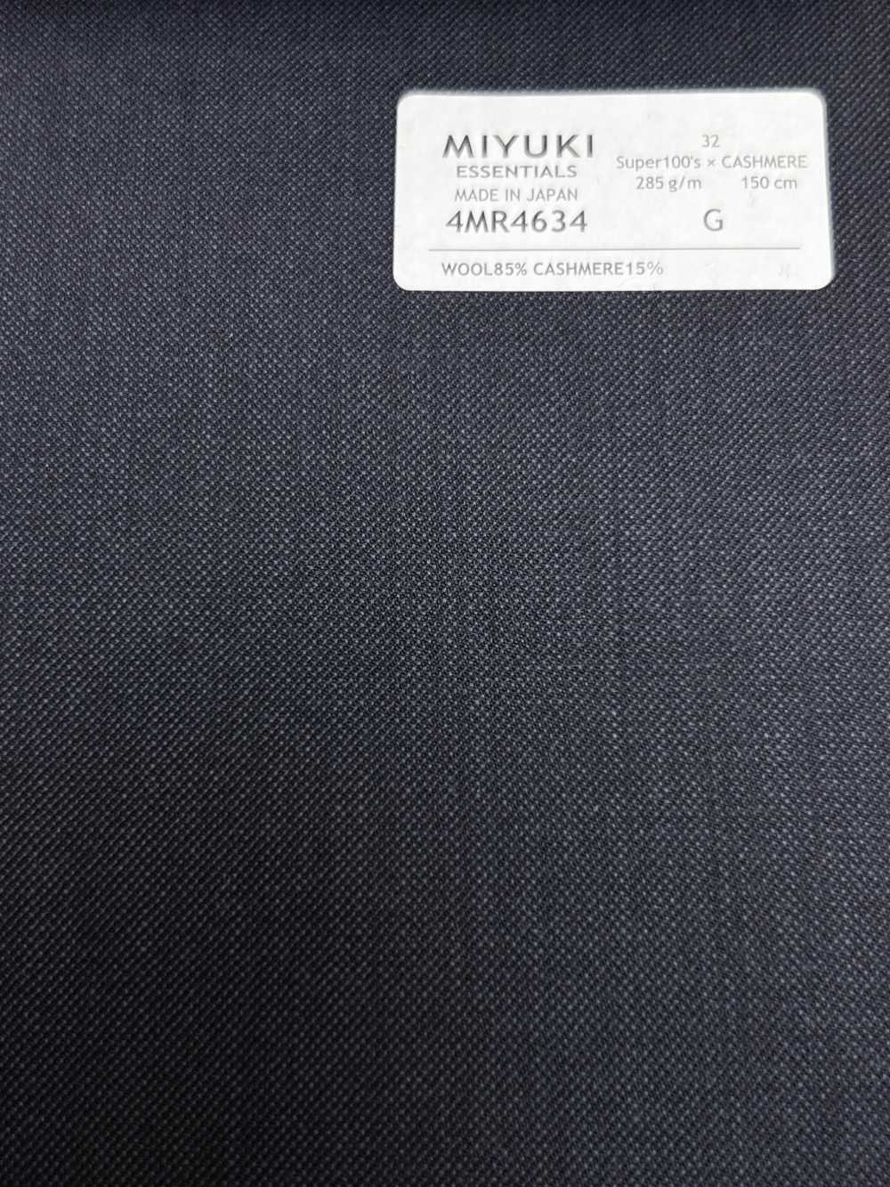 4MR4634 26AW Super100's × Cachemire bleu marine uni[Textile] Filatures De Laine Miyuki