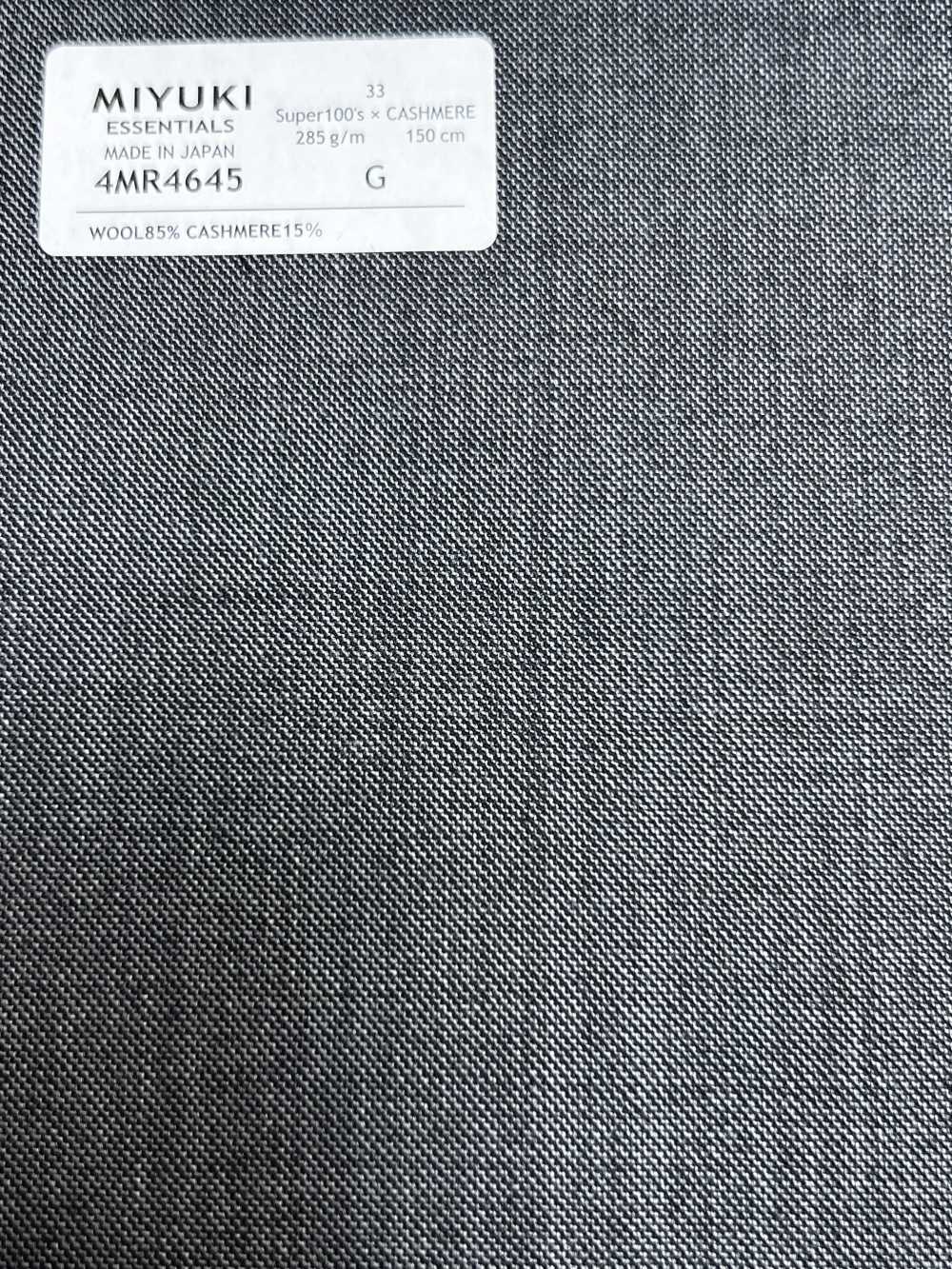 4MR4645 26AW Super100's × cachemire gris moyen sans motif[Textile] Filatures De Laine Miyuki