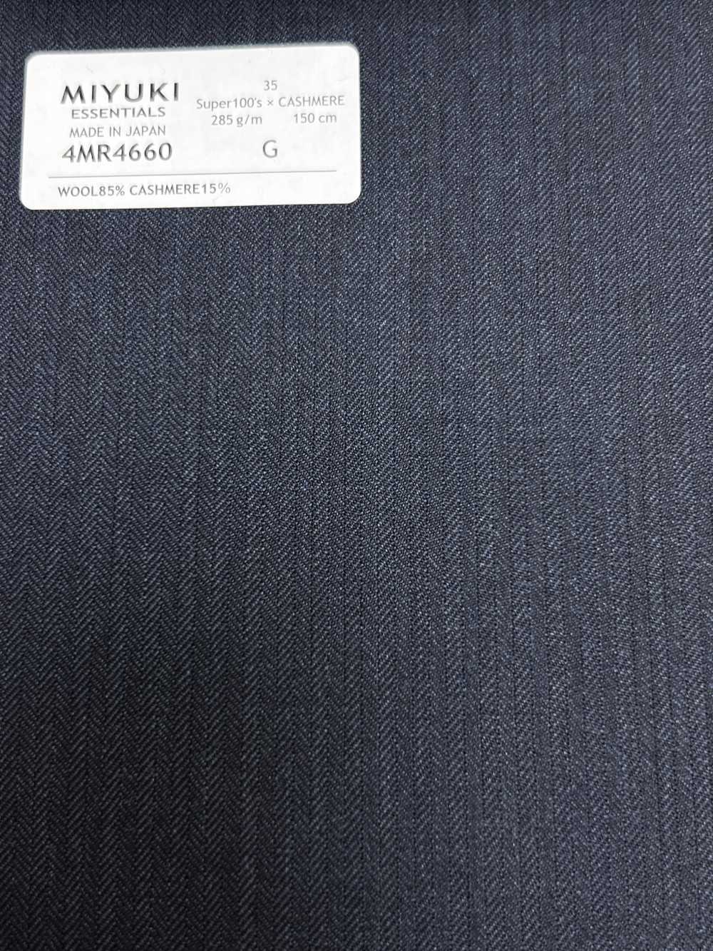 4MR4660 26AW Super100's × CASHIMERE Rayure marine[Textile] Filatures De Laine Miyuki