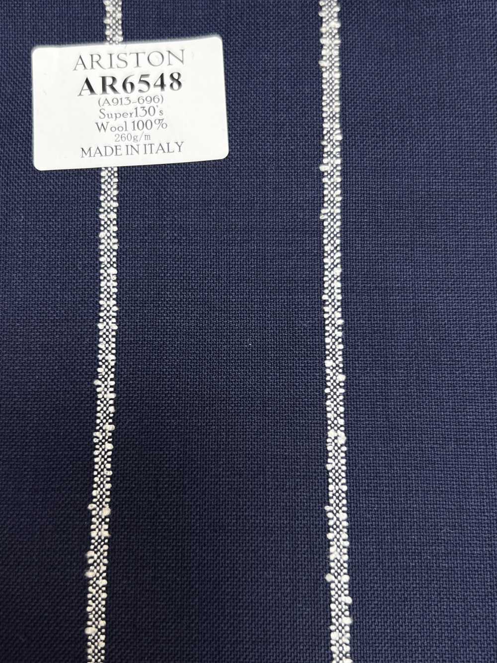 AR6548 ARISTON Super 130's bleu marine × rayures blanches[Textile] HOSOI SYOJI