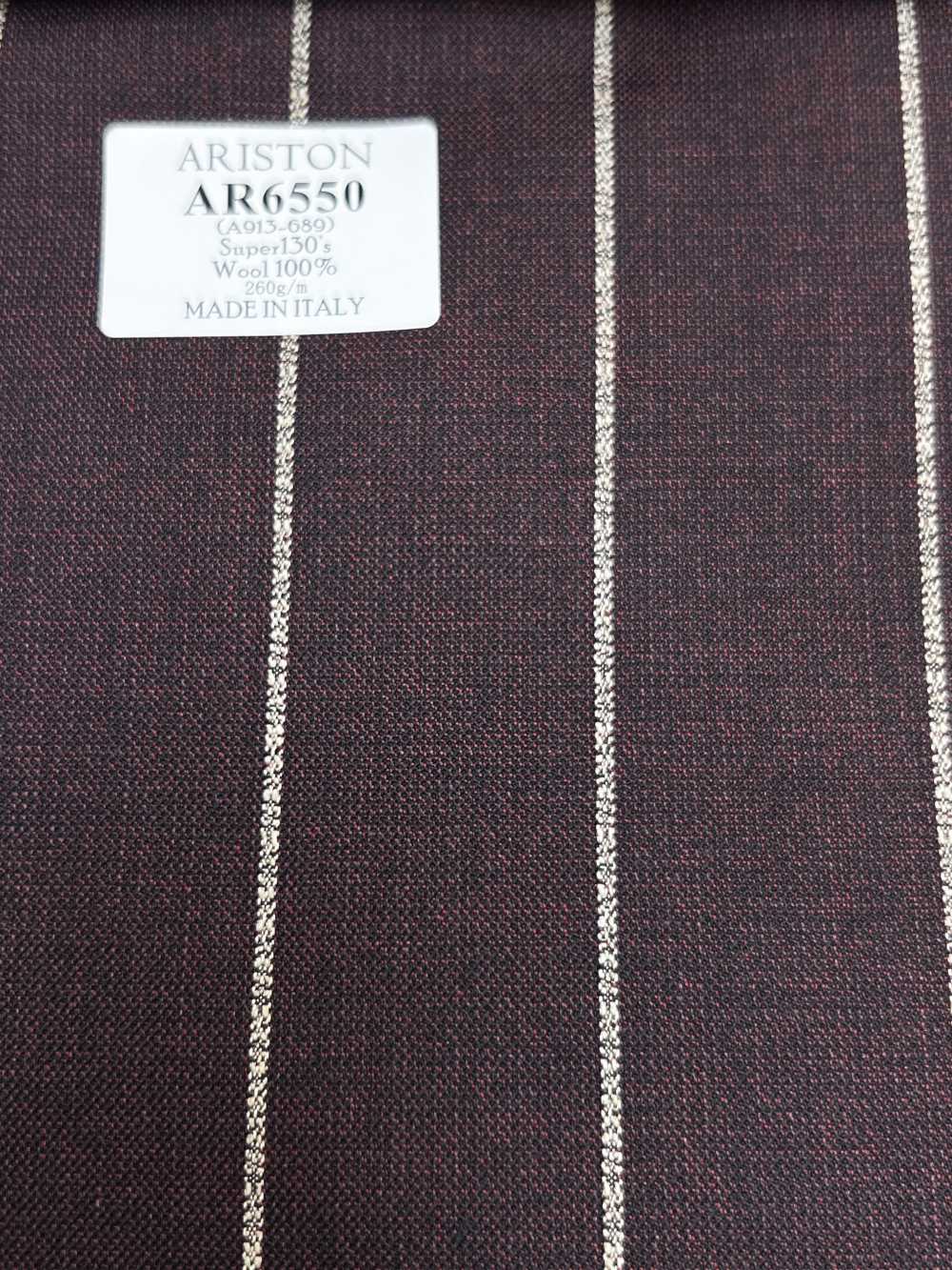 AR6550 ARISTON Super130's Rayure marron et blanche[Textile] HOSOI SYOJI