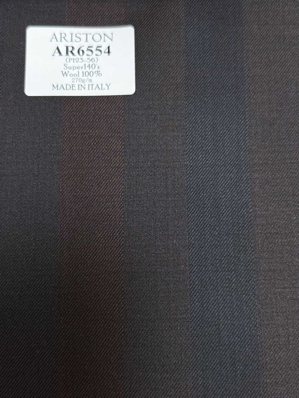 AR6554 ARISTON Super 140's à rayures marron[Textile] HOSOI SYOJI