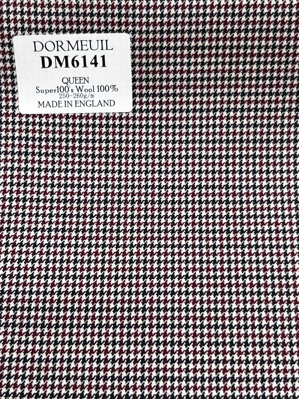 DM6141 DORMEUIL QUEEN Super 100's Pied-de-poule noir et rouge[Tissu] HOSOI SYOJI