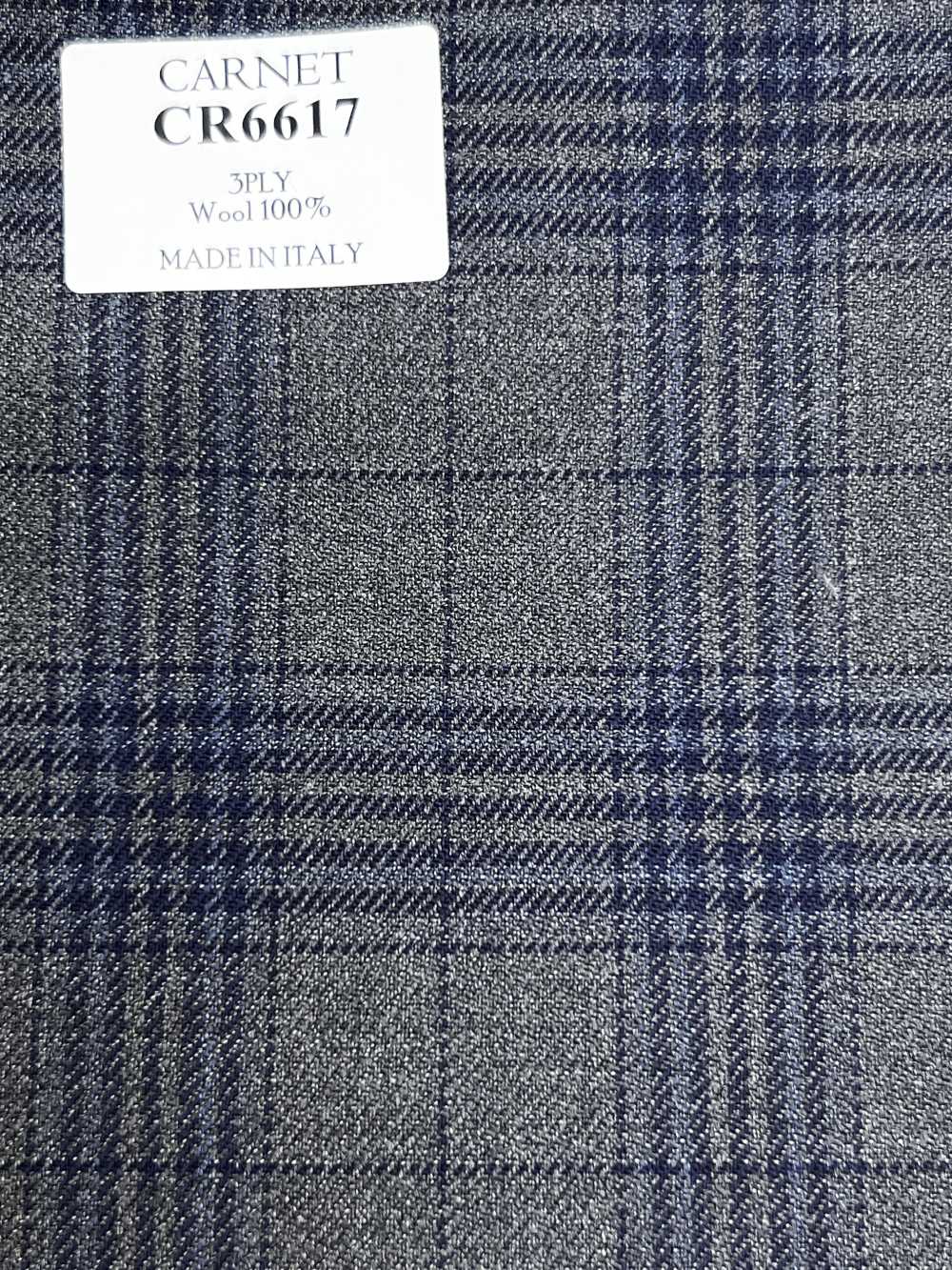 CR6617 CARNET à carreaux 3 fils gris x bleu marine[Tissu] HOSOI SYOJI