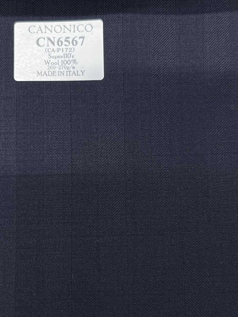 CN6567 CANONICO Super 110's rayure bleu marine foncé[Tissu] HOSOI SYOJI