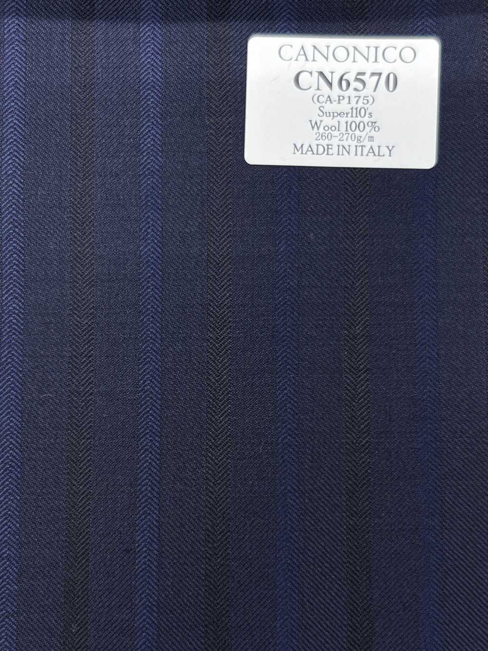 CN6570 CANONICO Super 110's rayure bleu marine[Tissu] HOSOI SYOJI