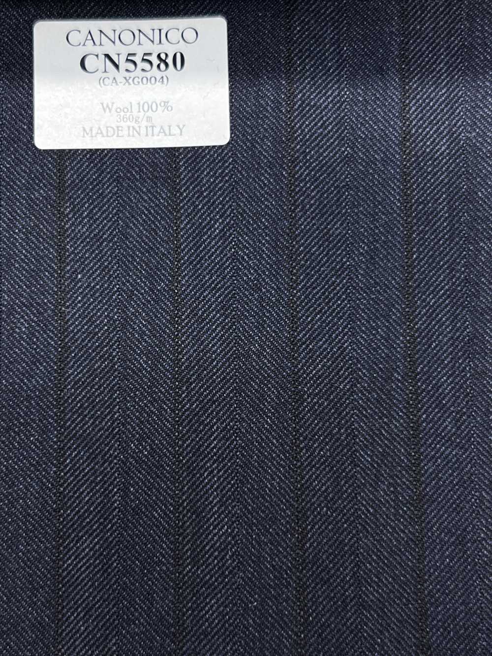 CN5580 CANONICO Super110's bleu marine à rayures marron[Textile] HOSOI SYOJI