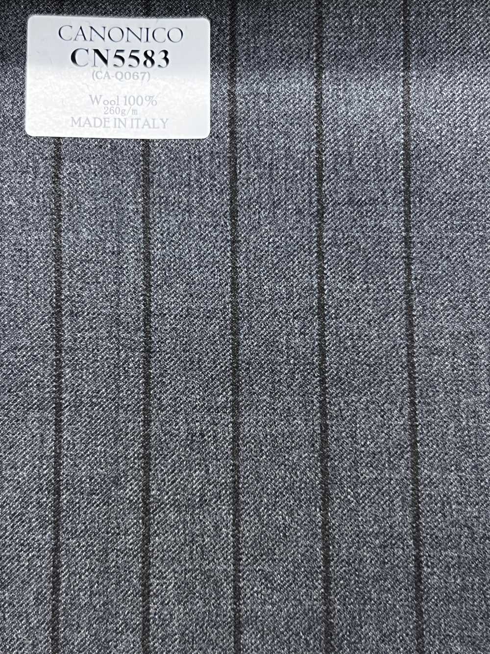 CN5583 CANONICO Super 110's à rayures gris et marron[Textile] HOSOI SYOJI