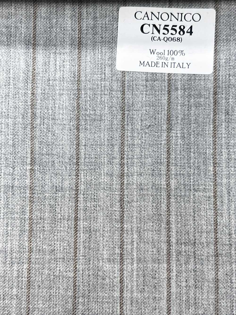 CN5584 CANONICO Super110's rayure gris clair x beige[Textile] HOSOI SYOJI