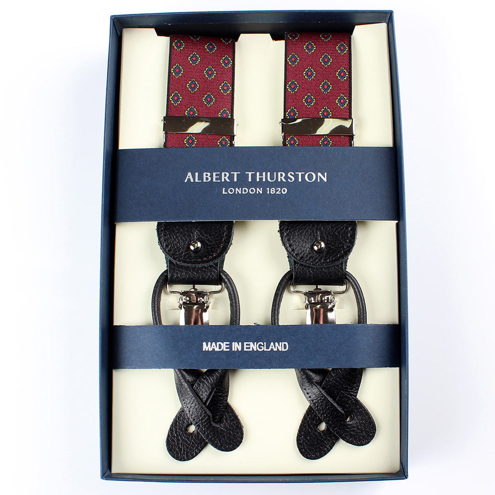 AT-2387-WI Bretelles Albert Thurston petit motif 35MM bordeaux[Accessoires de cérémonie] ALBERT THURSTON