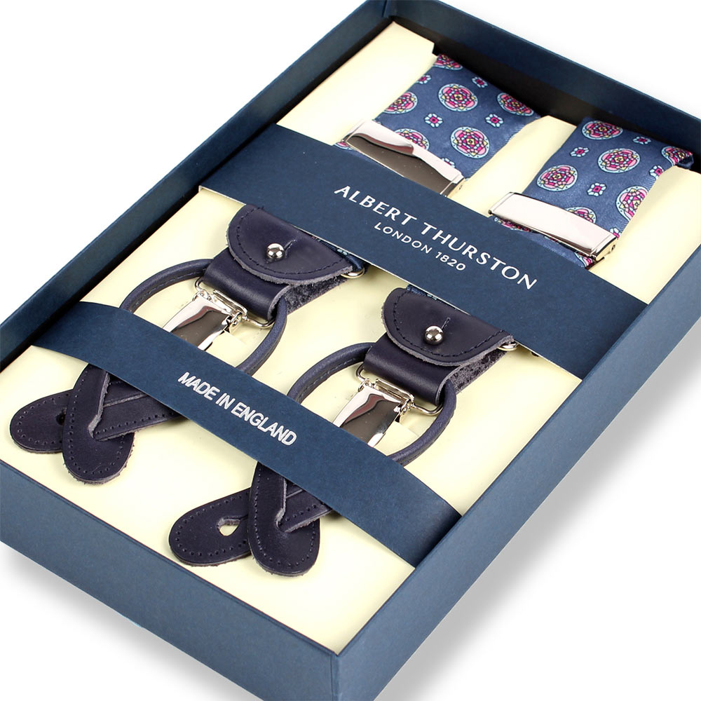 AT-S23 Albert Thurston Bretelles Petit Motif 35MM Bleu Marine[Accessoires de cérémonie] ALBERT THURSTON