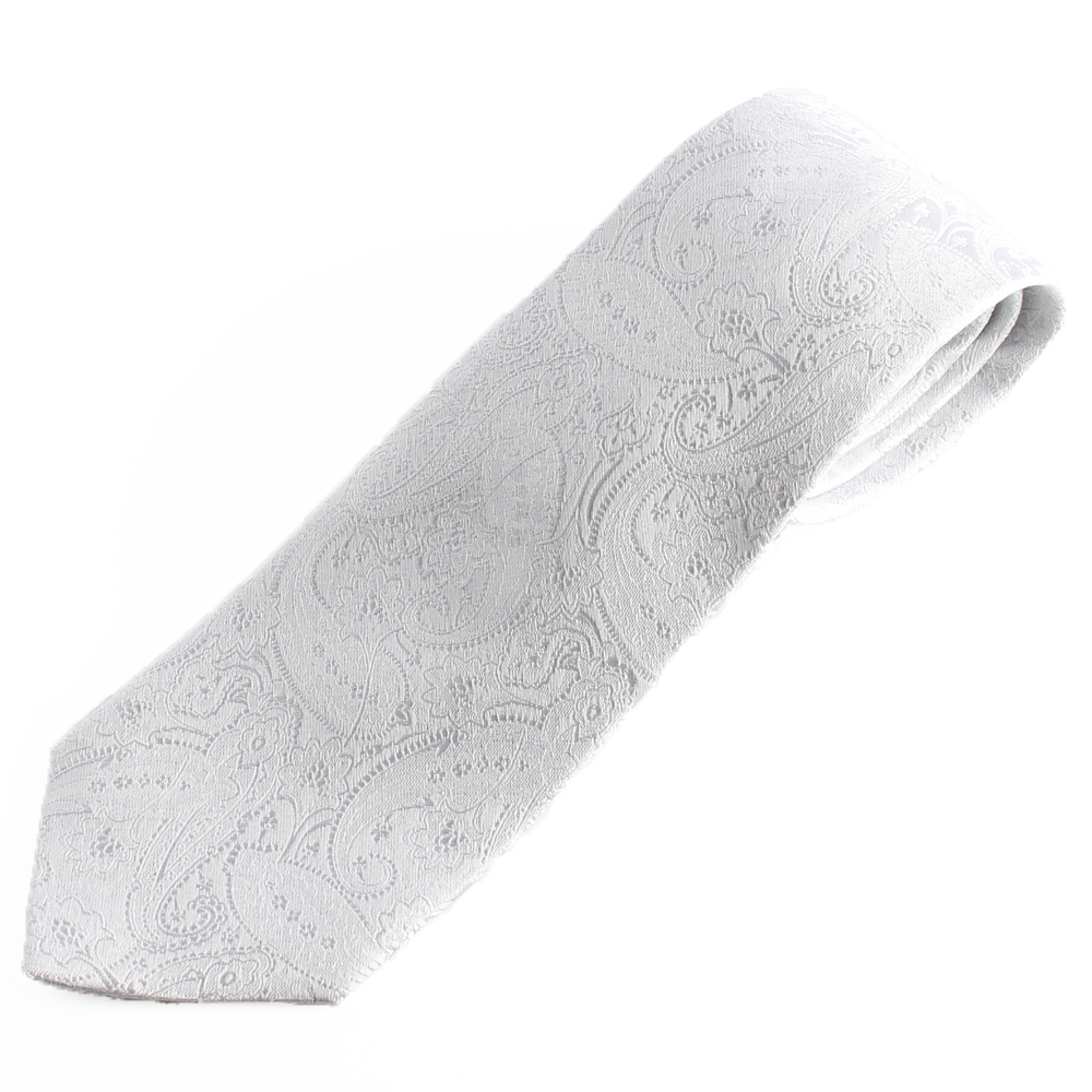 HVN-15 VANNERS Cravate Textile Usagée Faite Main Motif Paisley Blanc[Accessoires de cérémonie] Yamamoto(EXCY)