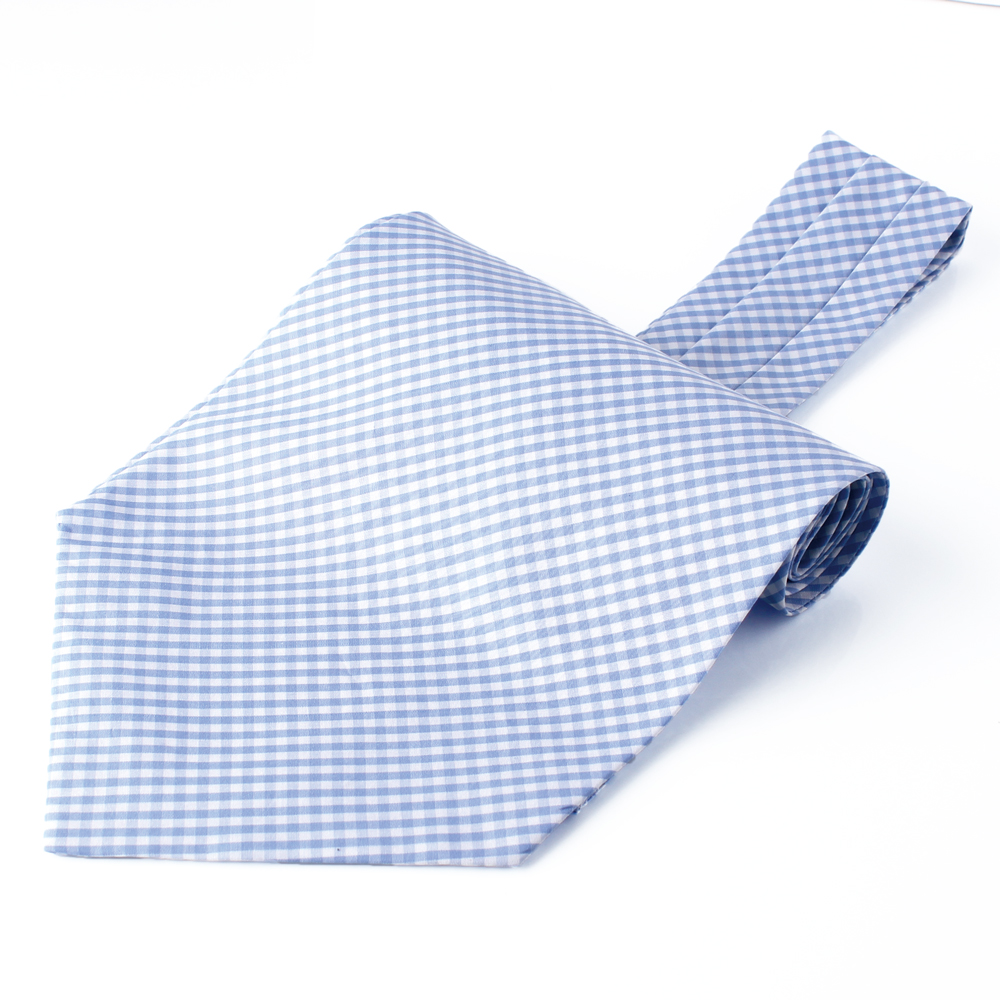 RAS-05 Ascot Tie Saxe Vichy Check Utilisant Ring Heart Textile[Accessoires Formels] Yamamoto(EXCY)