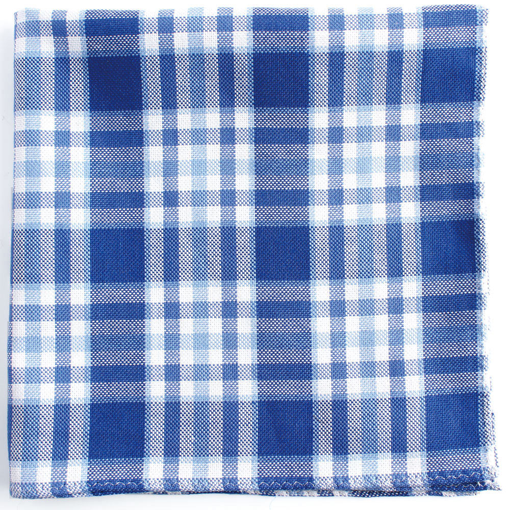 RCF-02 Made In England Ringhart Textile Used Plaid Pochette De Costume Bleue[Accessoires Formels] Yamamoto(EXCY)