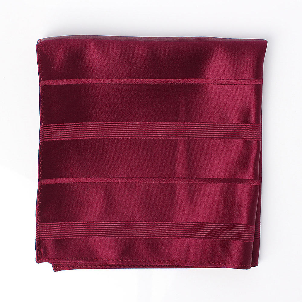 VCF-21 Pochette De Costume Rayée Bordeaux Utilisant Le Textile VANNERS[Accessoires de cérémonie] Yamamoto(EXCY)