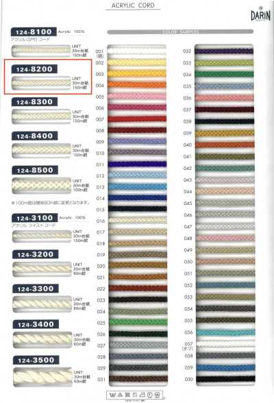 124-8200 Cordon rond Edo-uchi en acrylique
