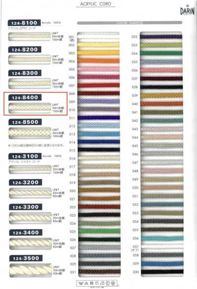 124-8400 Cordon rond Edo-uchi en acrylique