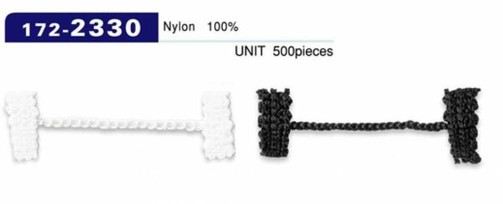 172-2330 Cordon-chaîne type boucle de bouton avec stoppeur de doublure, longueur totale 44 mm (lot de 500)