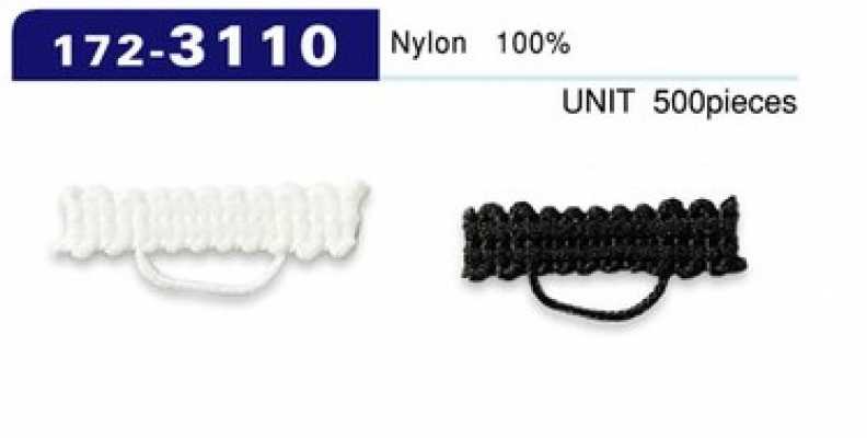 172-3110 Type de cordon tressé pour boucle de bouton, horizontal, 25 mm (500 pcs)