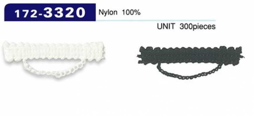 172-3320 Boucle bouton, type cordon chaîne, env. 7 mm de haut x 33 mm de large (300 pièces)