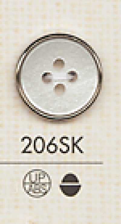 206SK Bouton en plastique simple à quatre trous