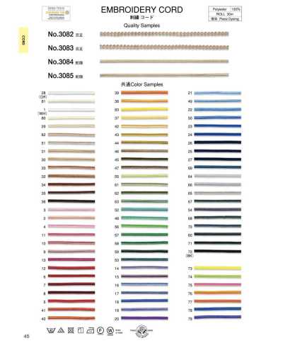 3085 Cordon de broderie, accordéon (env. 2,5 mm)