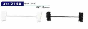 472-2140 Fermoir pour boucle de bouton, type cordon tressé, longueur totale 52 mm (Quantité : 10)