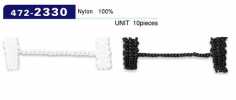 472-2330 Arrêt pour passant de bouton doublé, type cordon chaîne, longueur totale 44 mm (lot de 10)