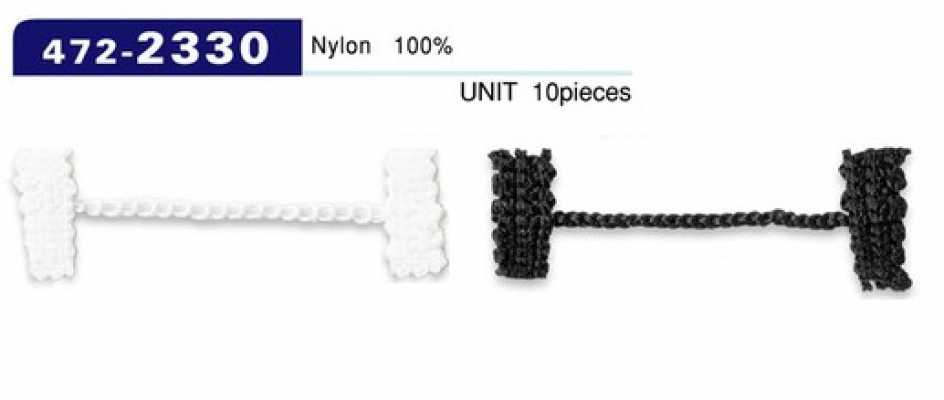 472-2330 Arrêt pour passant de bouton doublé, type cordon chaîne, longueur totale 44 mm (lot de 10)