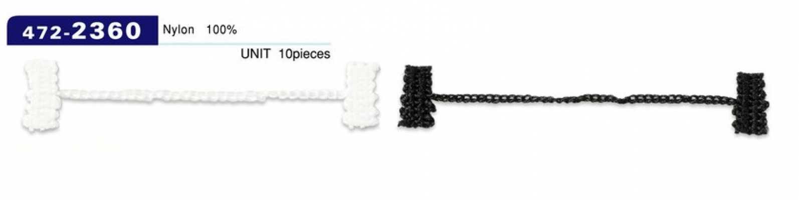 472-2360 Stopper de doublure pour boucle de bouton, type corde-chaîne, longueur totale 75 mm (lot de 10)