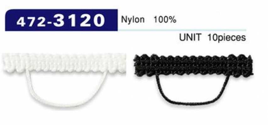 472-3120 Boucle de bouton, type corde tressée, horizontale, 33 mm (10 pièces)