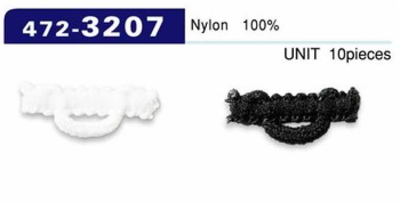 472-3207 Boucle de bouton, type nylon mousseux, horizontale, 22 mm (10 pièces)