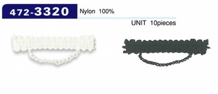 472-3320 Passant de bouton, type cordon chaîne, 7 mm H x 33 mm L (lot de 10)