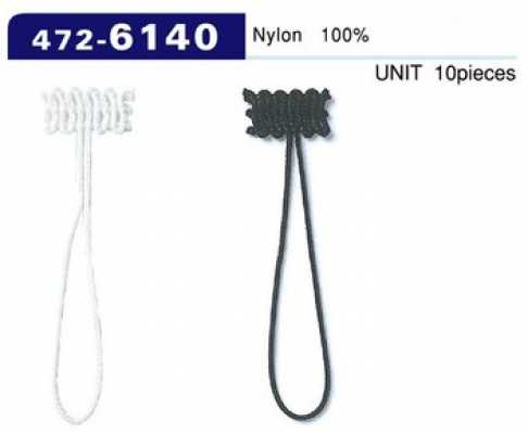 472-6140 Bride pour bouton, type cordon tressé, longueur totale 52 mm (10 pièces)